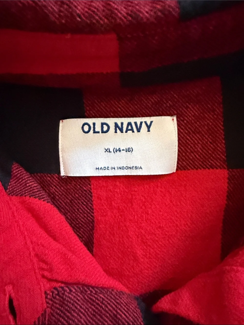 Old Navy Red and Black Buffalo Plaid Button-Up Shirt